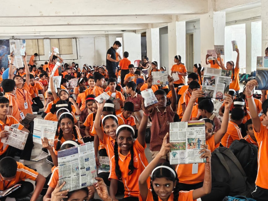 Forengers conducting an environmental awareness session at a school