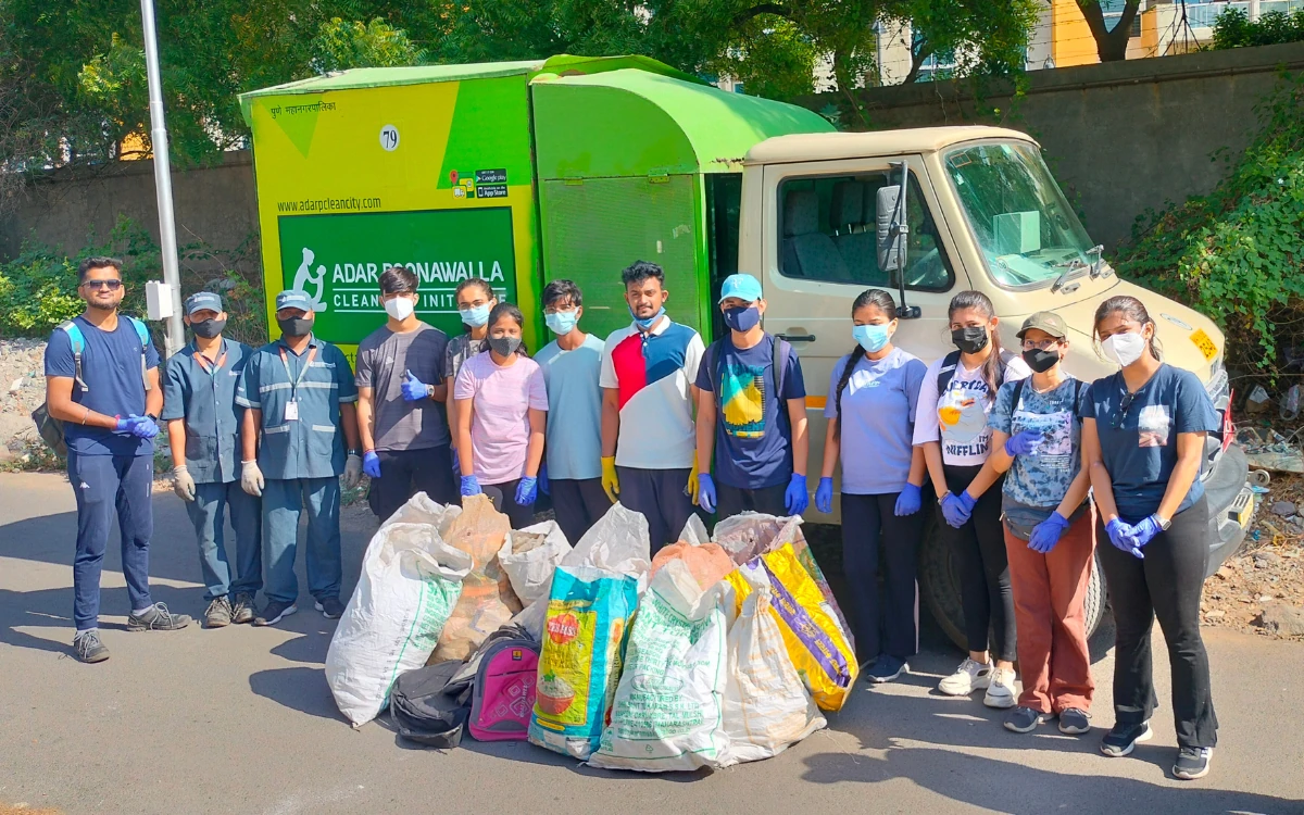 Bags of garbage collected